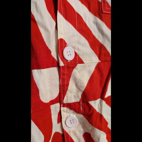 D'iyanu Women's African Print Romper (Deep Orange Zebra Abstract) - L - Picture 4 of 4